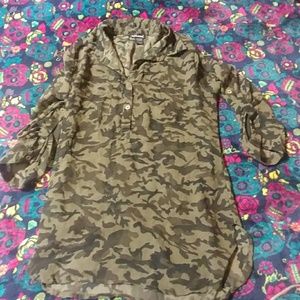 Camo Print Sheer Tunic sz L
